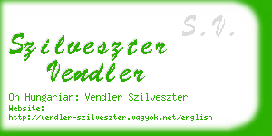 szilveszter vendler business card